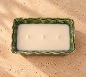 Green Rectangle Ceramic Candle · Moonflower