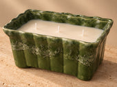 Green Rectangle Ceramic Candle · Moonflower